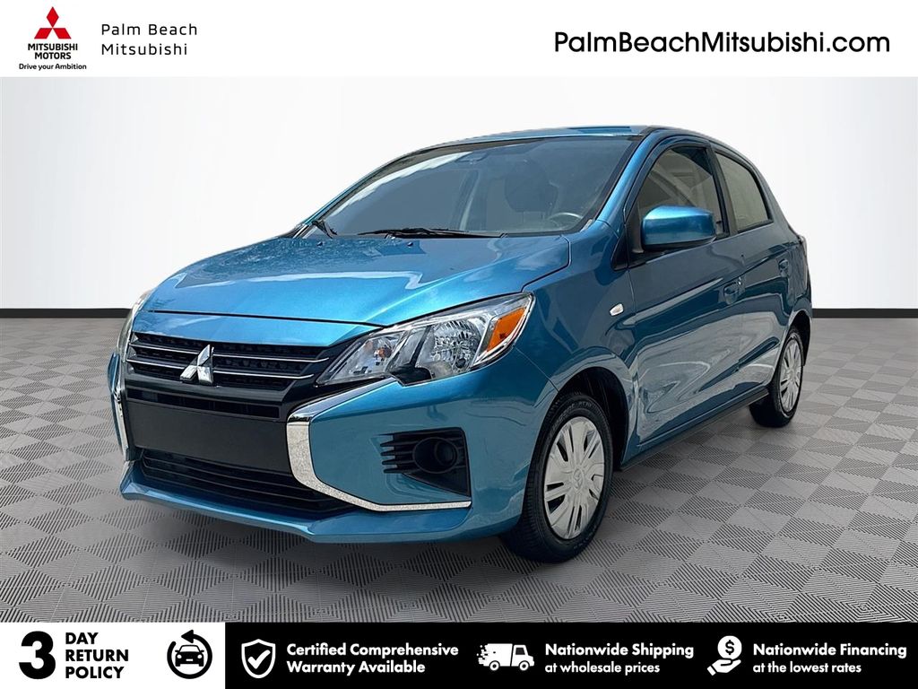Blue 2024 Mitsubishi Mirage Hatchback Front-Wheel Drive Continuously Variable Transmission
