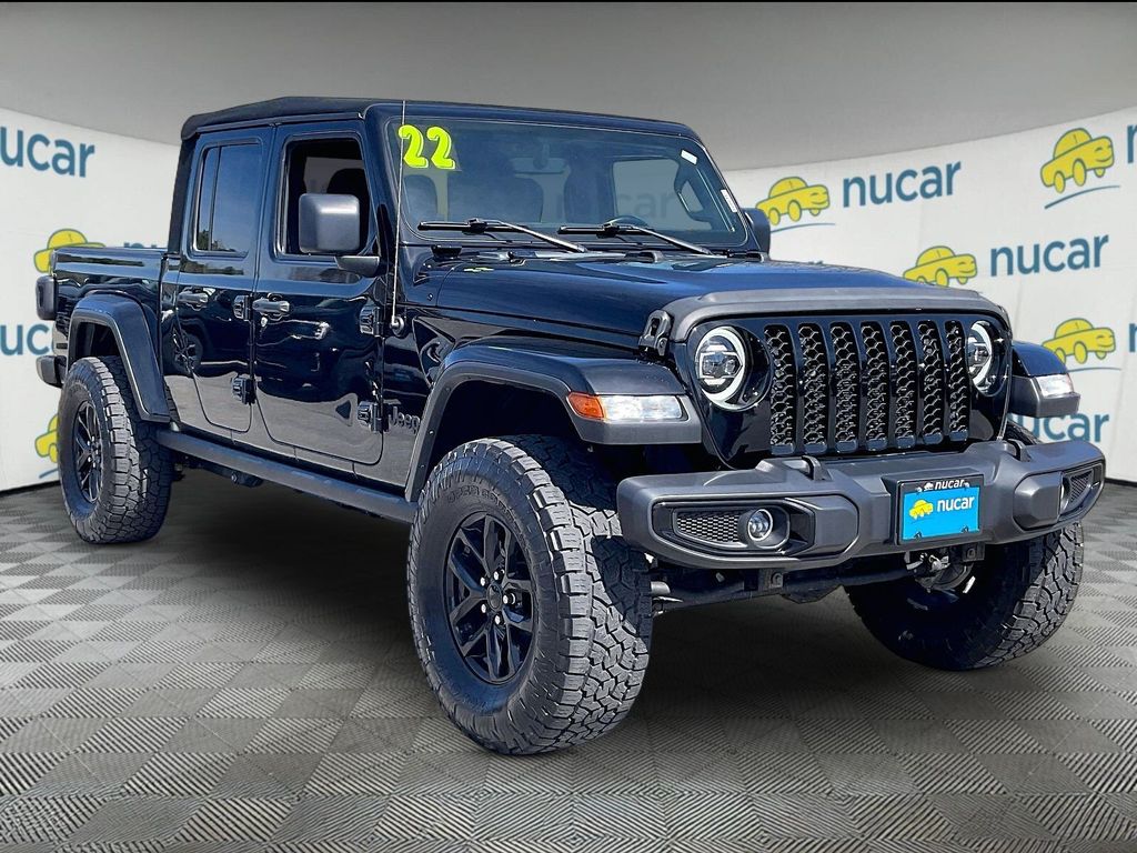 Black 2022 Jeep Gladiator Altitude Crew Cab 4WD Pickup Truck Four-Wheel Drive 8-Speed Automatic