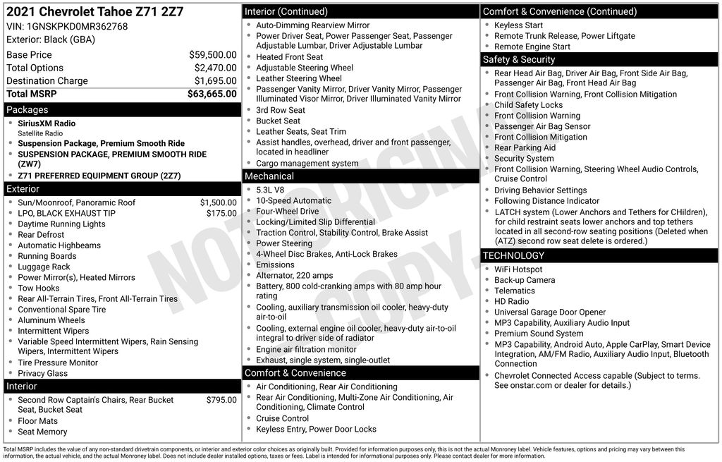 Used 2021 Chevrolet Tahoe SUV