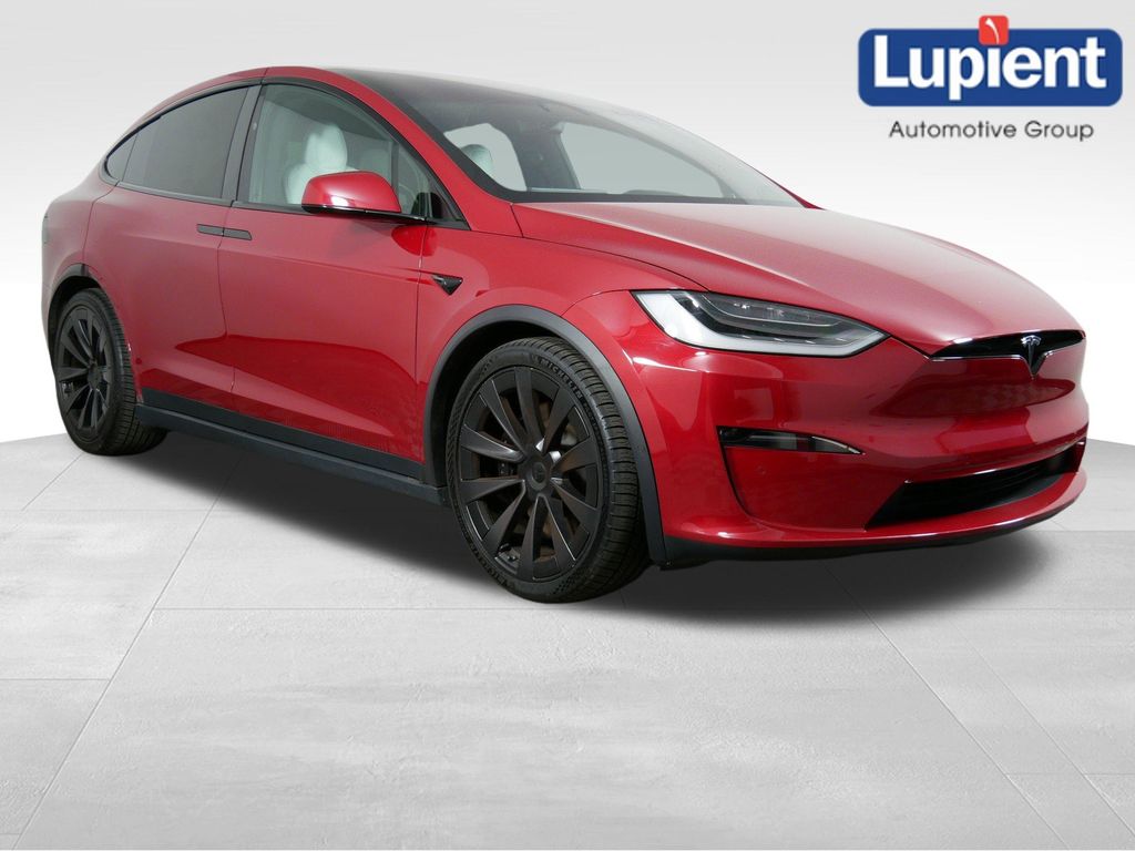 Red Multi-Coat 2023 Tesla Model X Plaid AWD SUV / Crossover All-Wheel Drive 1-Speed Automatic