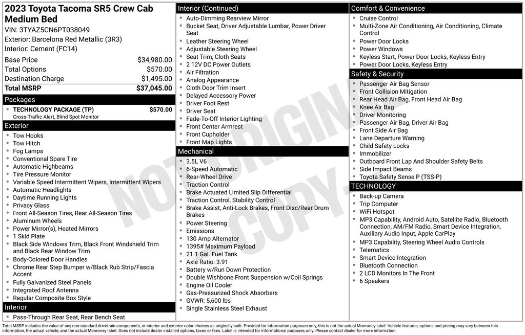 Certified Used 2023 Red Toyota SR5 image 10