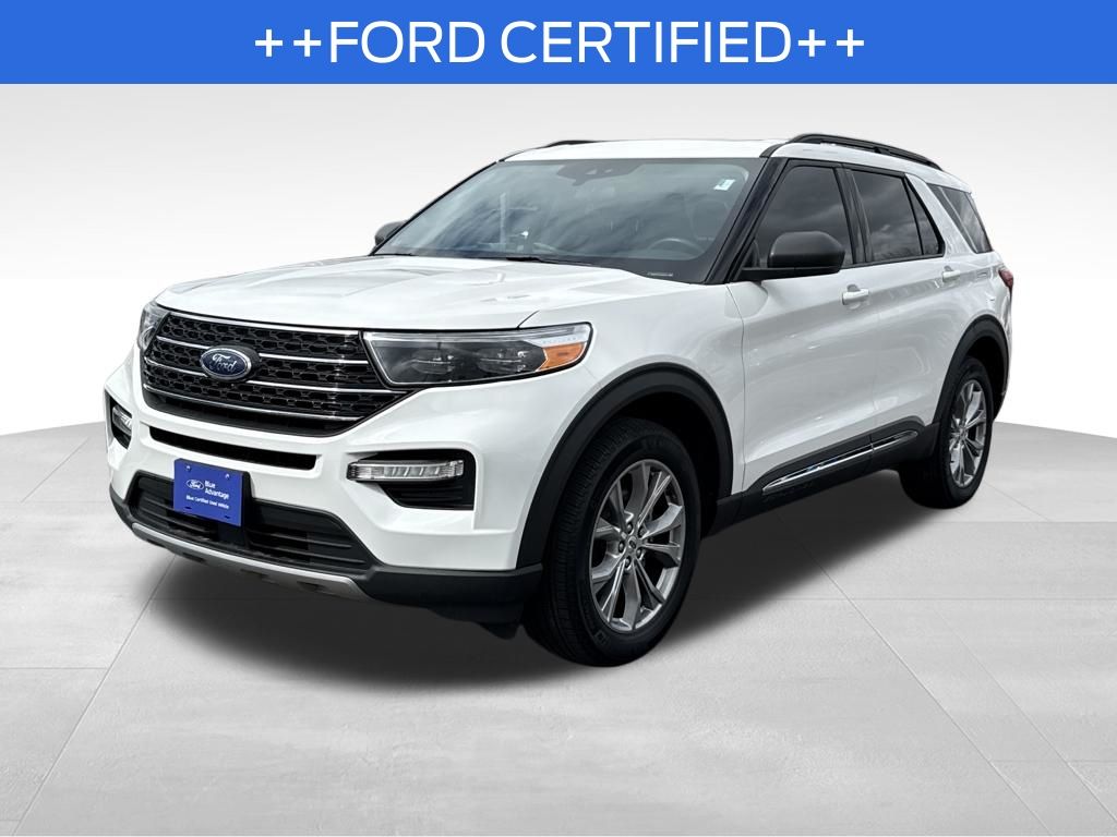 Star White Metallic Tri-Coat 2023 Ford Explorer XLT AWD SUV / Crossover All-Wheel Drive Automatic