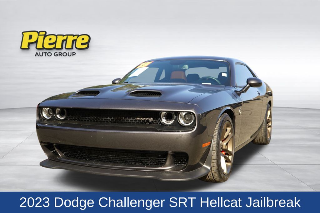 Gray (Granite Crystal Metallic Clearcoat) 2023 Dodge Challenger SRT Hellcat Jailbreak RWD Coupe Rear-Wheel Drive 8-Speed Automatic