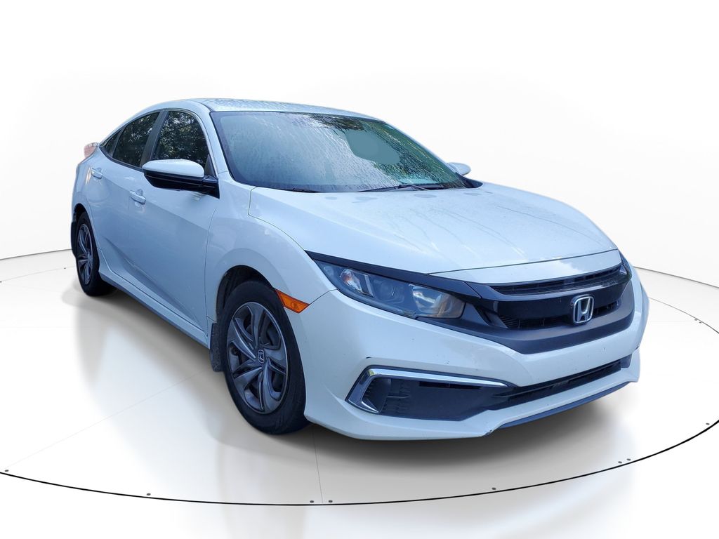 Platinum White Pearl 2021 Honda Civic Sedan Front-Wheel Drive Continuously Variable Transmission
