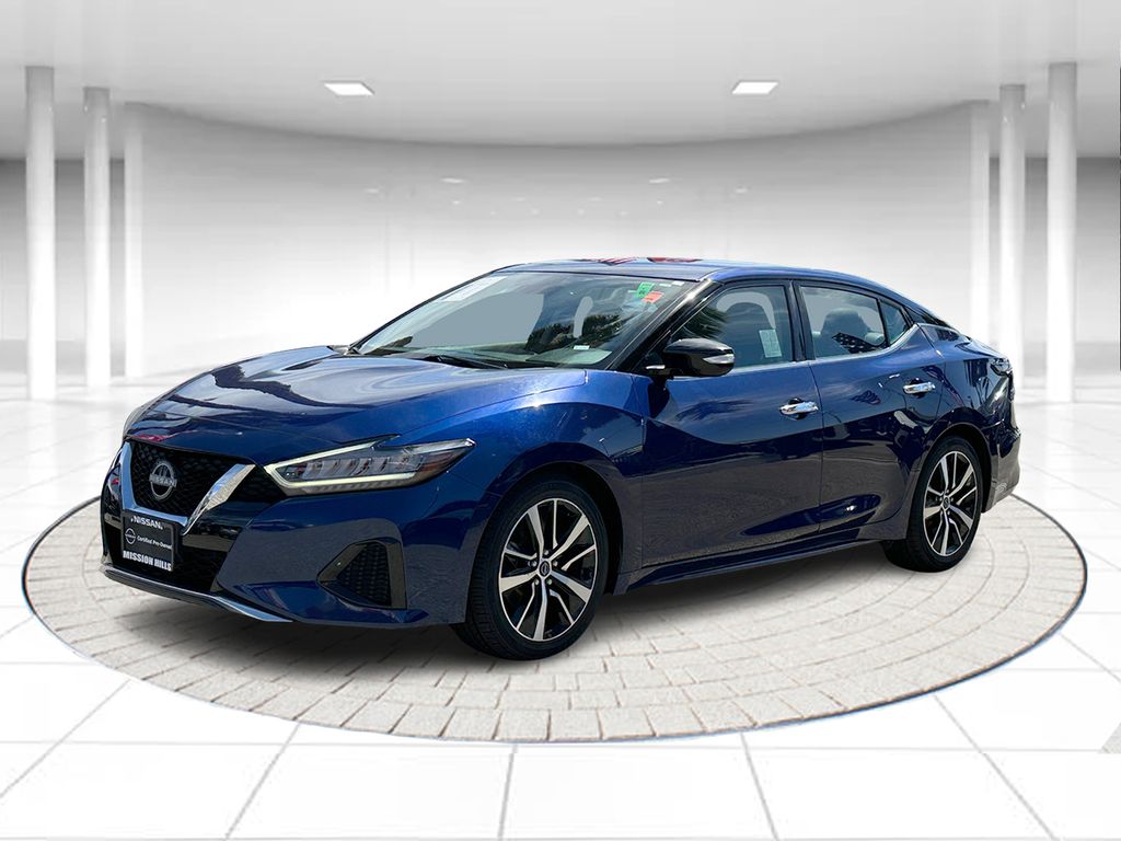 Deep Blue Pearl 2023 Nissan Maxima Sedan Front-Wheel Drive Continuously Variable Transmission