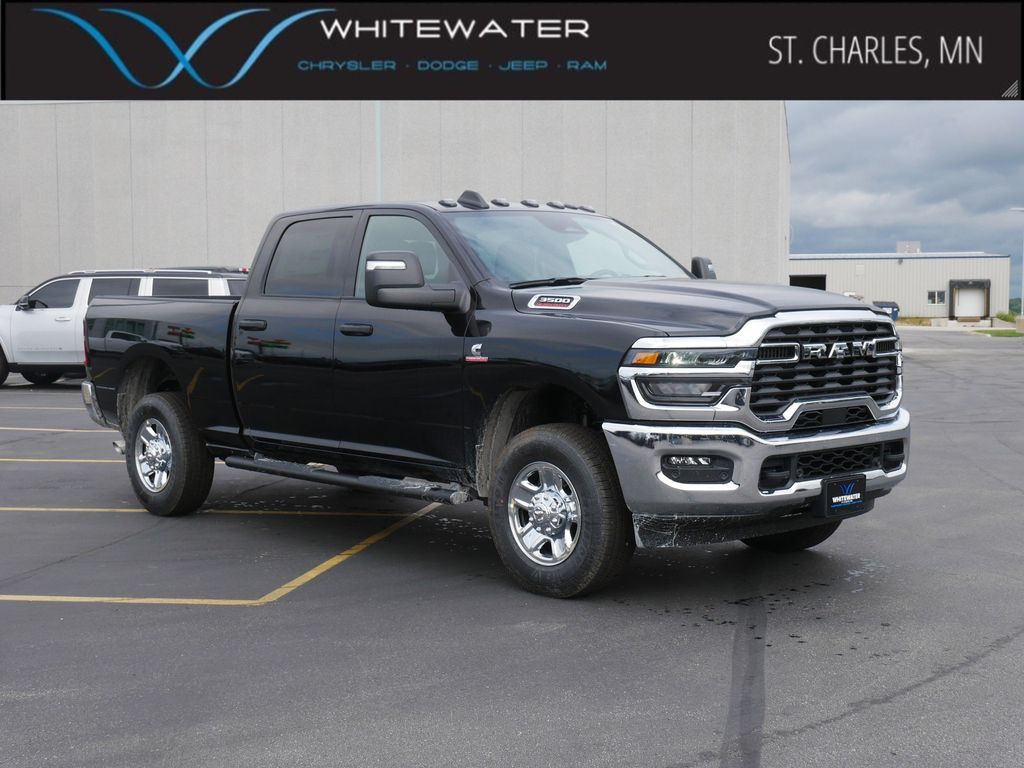 Diamond Black Crystal Pearlcoat 2026 RAM 3500 Tradesman Crew Cab 4WD Pickup Truck Four-Wheel Drive 8-Speed Automatic