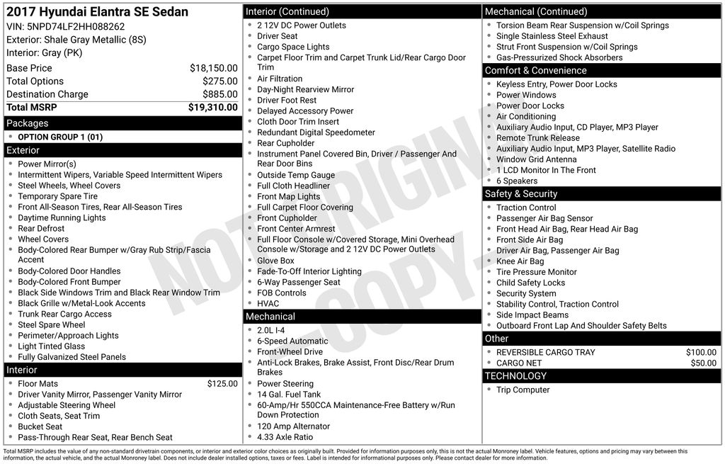 Used Car 2017 Hyundai Elantra  Se For Sale Under $10,000 In Austin, Texas