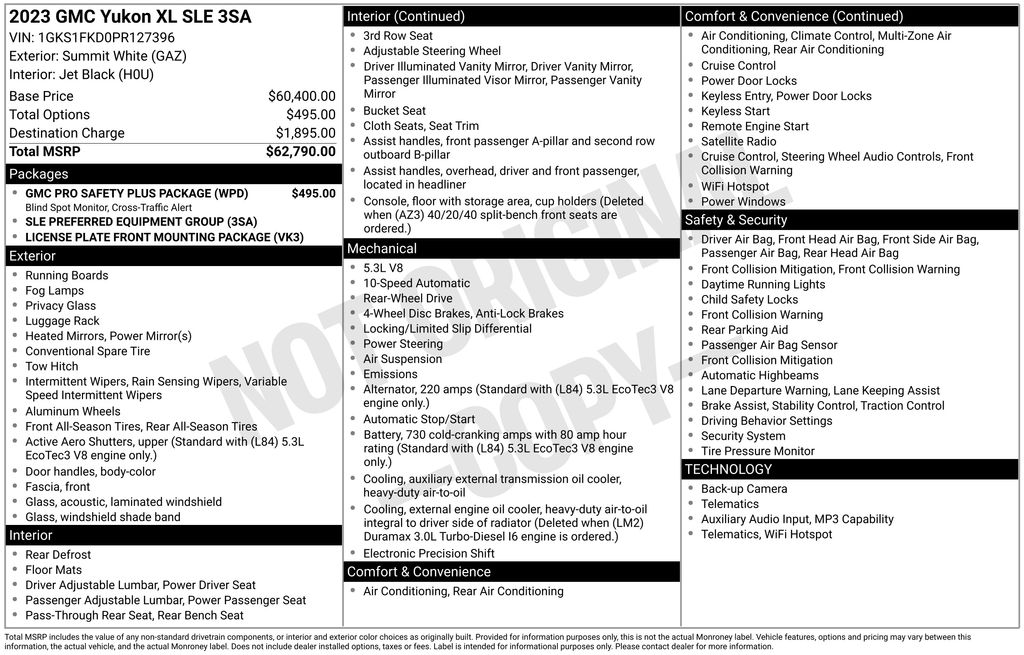 Used Car 2023 Gmc Yukon Xl  Sle For Sale Under $50,000 In Austin, Texas