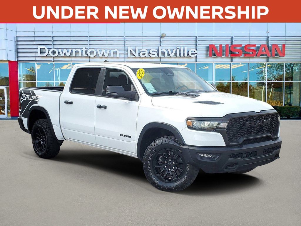 Bright White Clearcoat 2025 RAM 1500 Rebel Crew Cab 4WD Pickup Truck Four-Wheel Drive 8-Speed Automatic