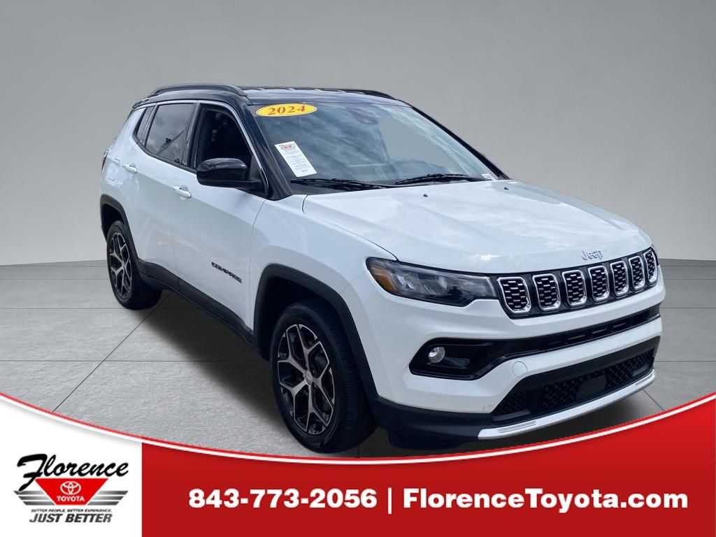 Bright White Clearcoat 2024 Jeep Compass SUV / Crossover Four-Wheel Drive 8-Speed Automatic
