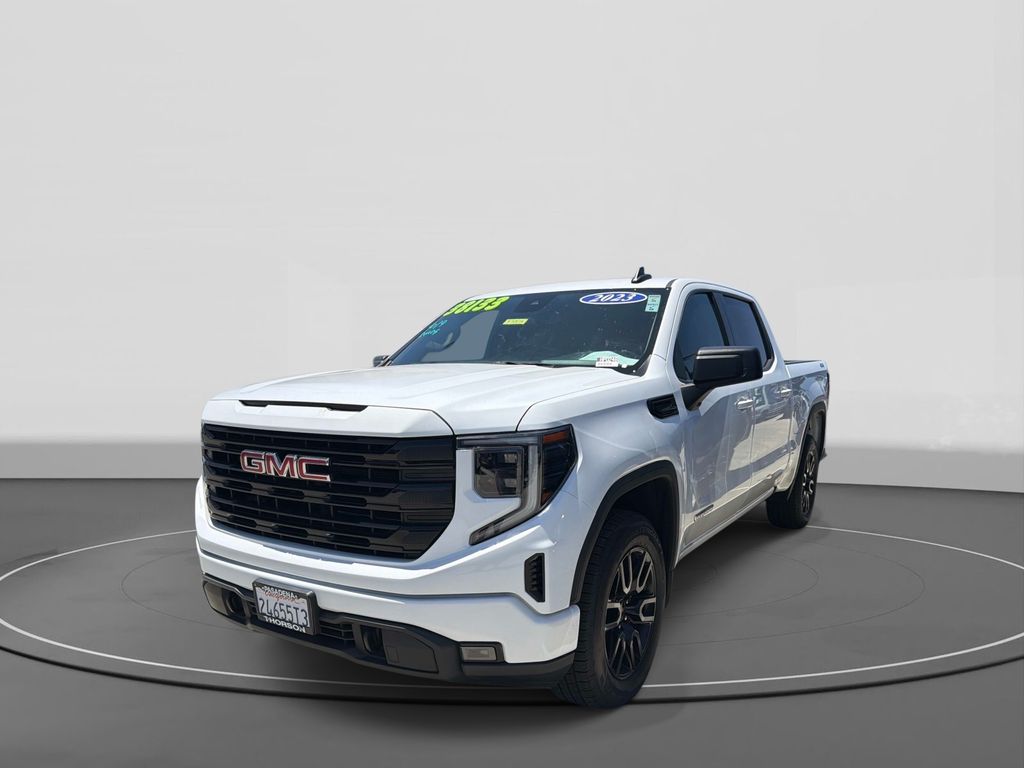 Summit White 2023 GMC Sierra 1500 Elevation Standard Crew Cab 4WD Pickup Truck Four-Wheel Drive 8-Speed Automatic