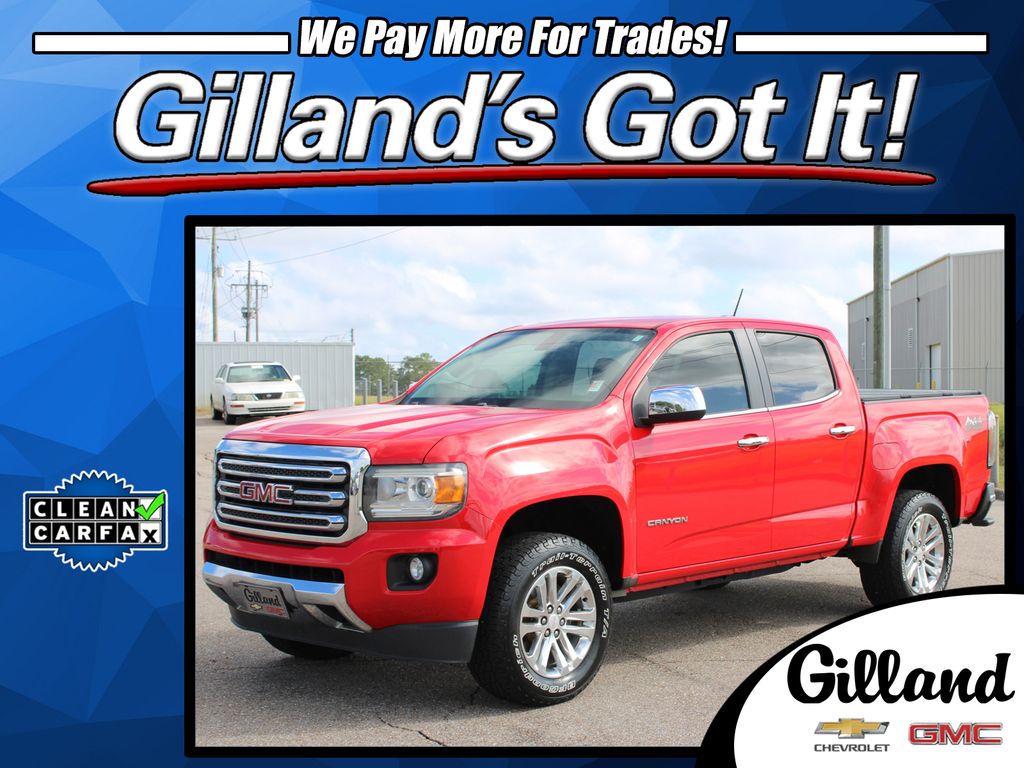 Cardinal Red 2015 GMC Canyon Pickup Truck Four-Wheel Drive 6-Speed Automatic
