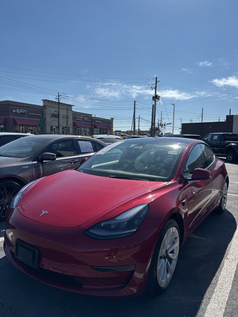 Red Multi-Coat 2022 Tesla Model 3 RWD Sedan Rear-Wheel Drive 1-Speed Automatic