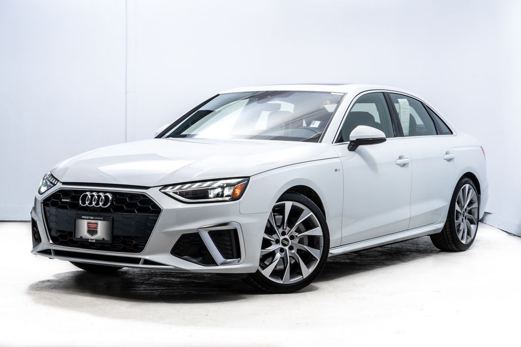 Glacier White Metallic 2023 Audi A4 quattro Premium Plus S Line 45 TFSI AWD Sedan All-Wheel Drive 7-Speed Automatic