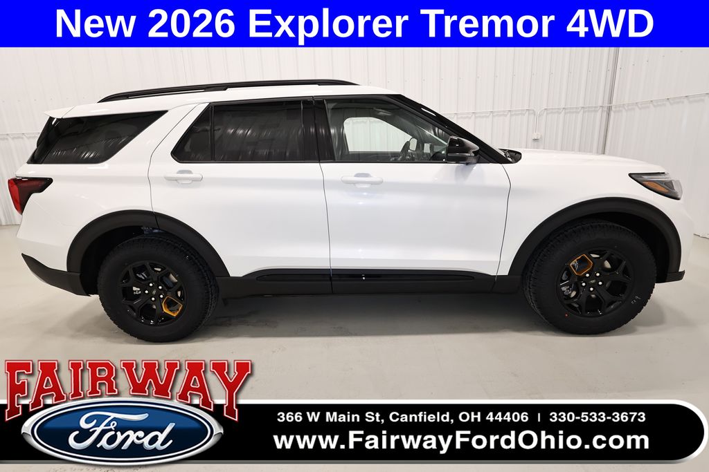 Star White Metallic Tri-Coat 2026 Ford Explorer Tremor AWD SUV / Crossover All-Wheel Drive Automatic