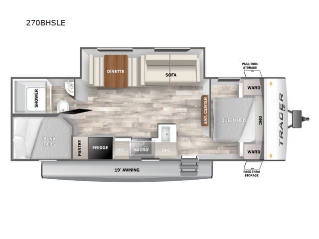2024 White / Black Prime Time Tracer 270BHSLE Travel Trailer