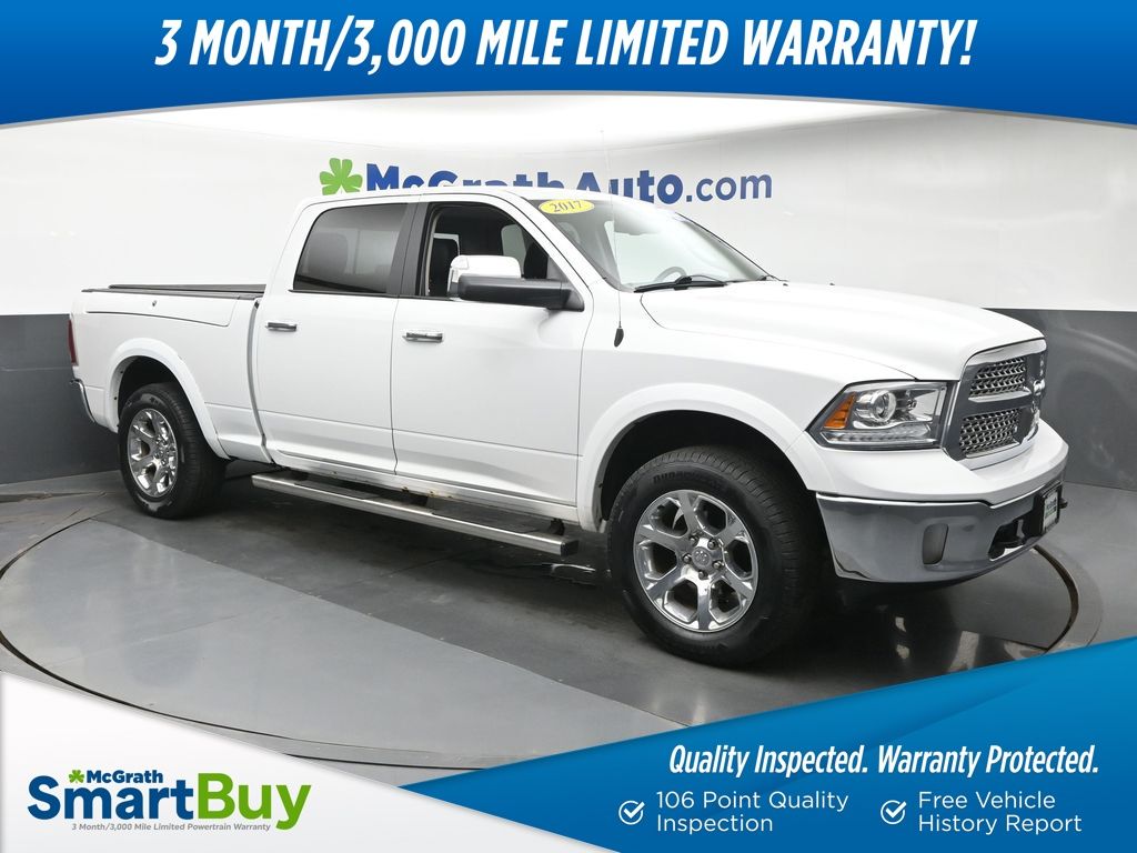 Bright White Clearcoat 2017 RAM 1500 Laramie Crew Cab 4WD Pickup Truck Four-Wheel Drive 8-Speed Automatic