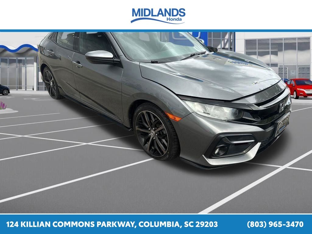 Gray (Modern Steel Metallic) 2020 Honda Civic Hatchback Sport FWD Hatchback Front-Wheel Drive Continuously Variable Transmission