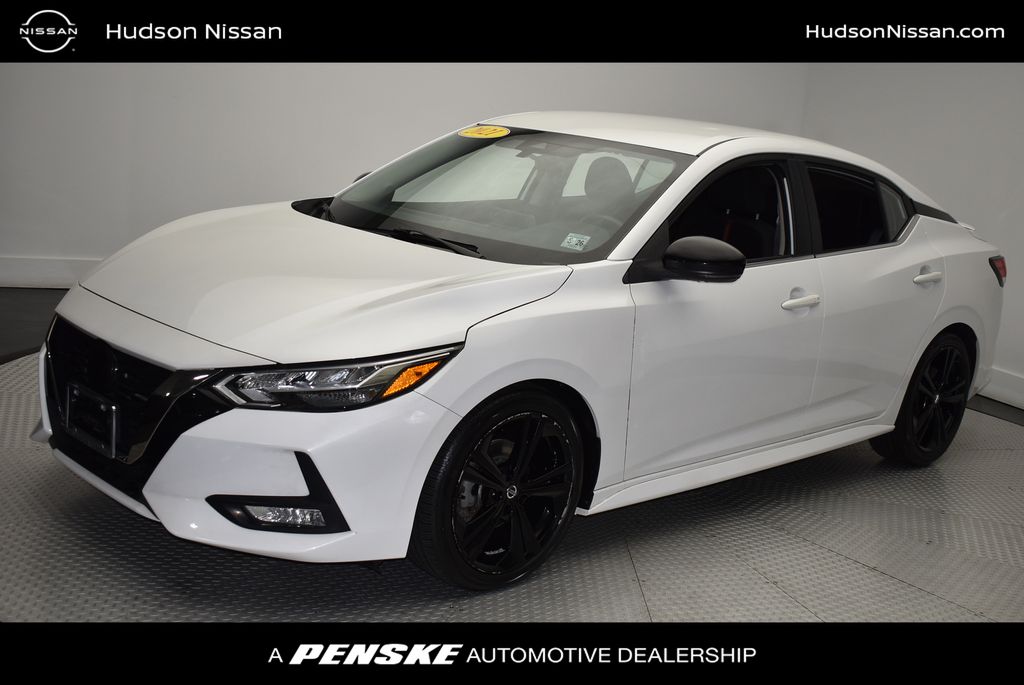 Aspen White 2021 Nissan Sentra Sedan Front-Wheel Drive Continuously Variable Transmission
