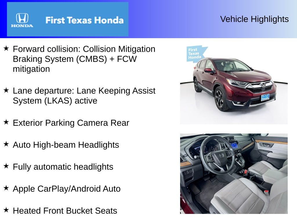 Used Car 2019 Honda Cr-v  Touring For Sale Under $30,000 In Austin, Texas