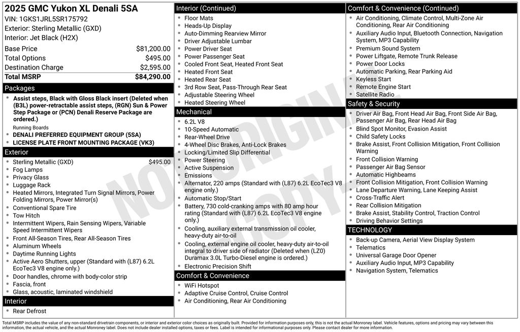 Used Car 2025 Gmc Yukon Xl  Denali For Sale Under $70,000 In Austin, Texas