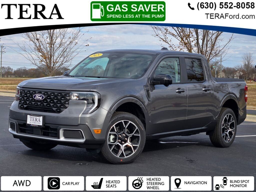 Carbonized Gray Metallic 2025 Ford Maverick Lariat SuperCrew AWD Pickup Truck All-Wheel Drive 8-Speed Automatic