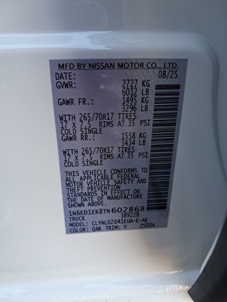 2026 Nissan Frontier PRO-4X White at John Sisson Motors