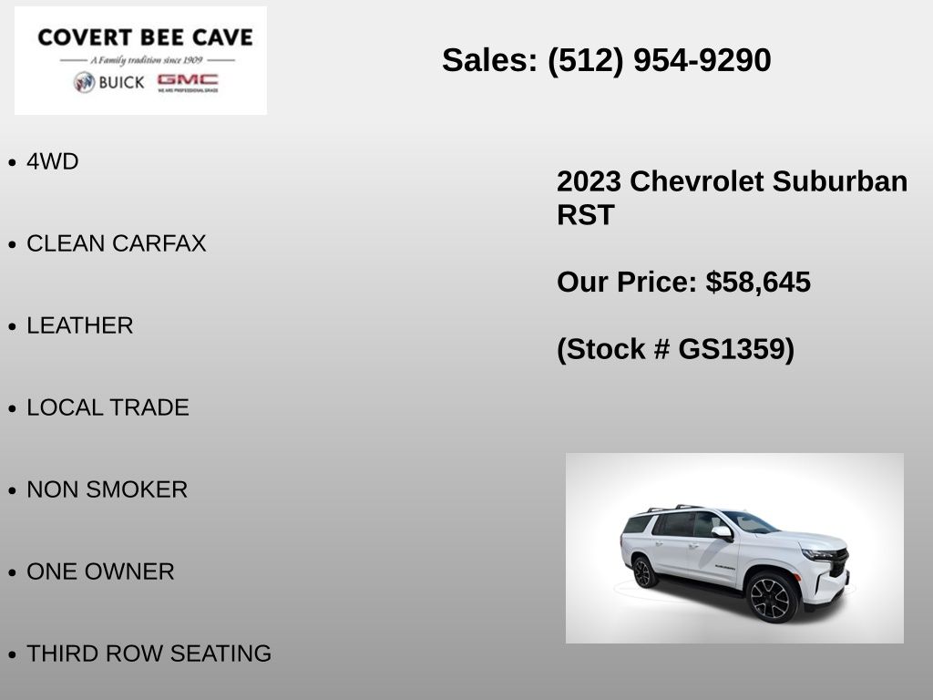 Used Car 2023 Chevrolet Suburban  Rst For Sale Under $60,000 In Austin, Texas