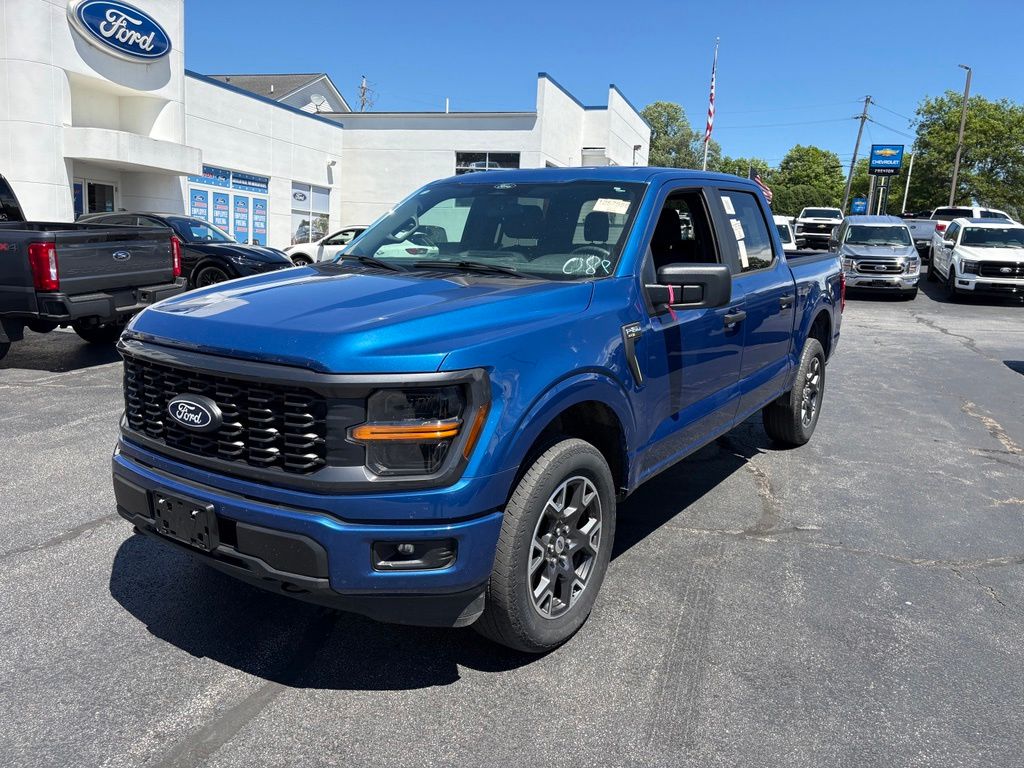Atlas Blue Metallic 2024 Ford F-150 STX SuperCrew 4WD Pickup Truck Four-Wheel Drive Automatic