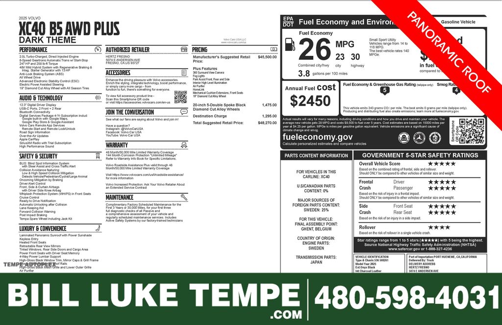 2025 Volvo XC40 B5 Plus Dark Theme AWD