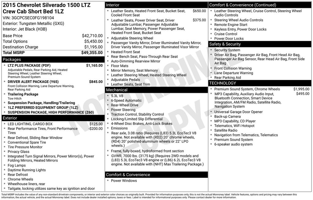 Used 2015 Gray Chevrolet LTZ image 10