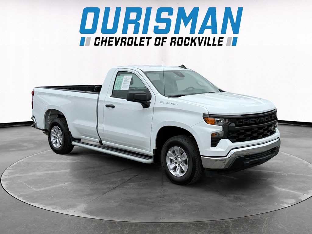 Summit White 2025 Chevrolet Silverado 1500 Work Truck Regular Cab LB RWD Pickup Truck 4X2 Automatic