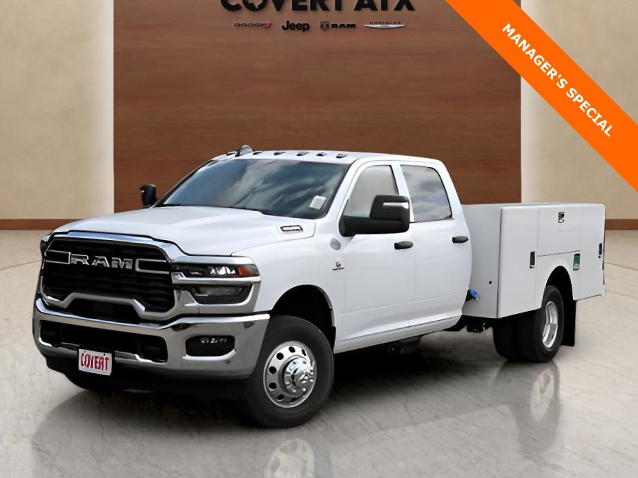 Bright White Clearcoat 2026 RAM 3500 Chassis Tradesman Crew Cab LB DRW 4WD Pickup Truck Four-Wheel Drive 8-Speed Automatic