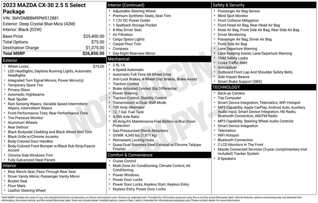 2023 Mazda CX-30 2.5 S Select