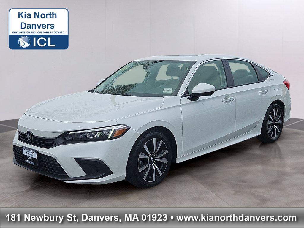 Platinum White Pearl 2024 Honda Civic Sedan Front-Wheel Drive Continuously Variable Transmission