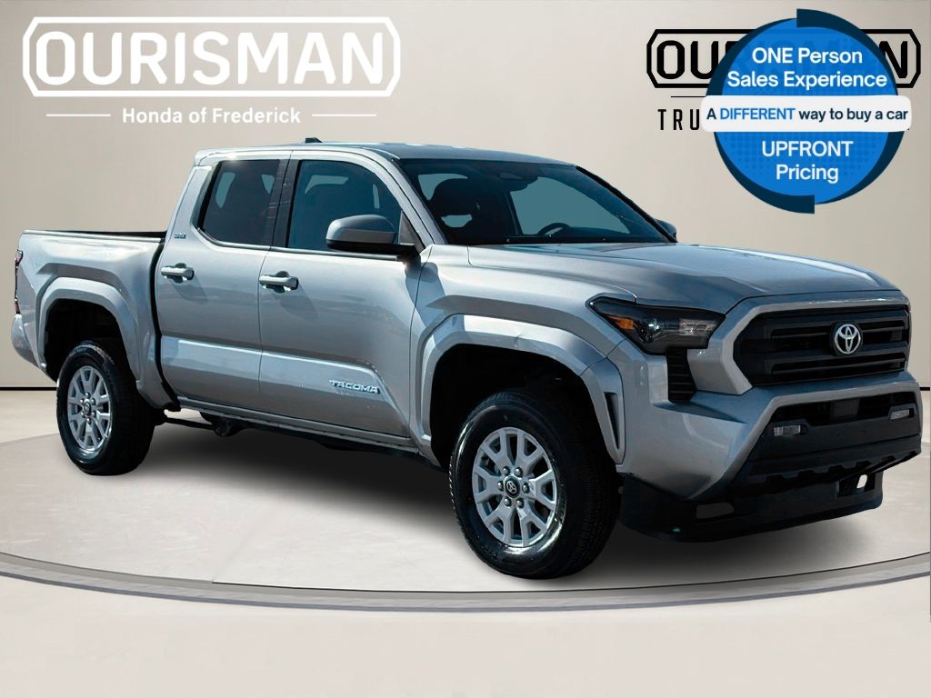 Celestial Silver 2024 Toyota Tacoma SR5 Double Cab 4WD Pickup Truck Four-Wheel Drive 8-Speed Automatic