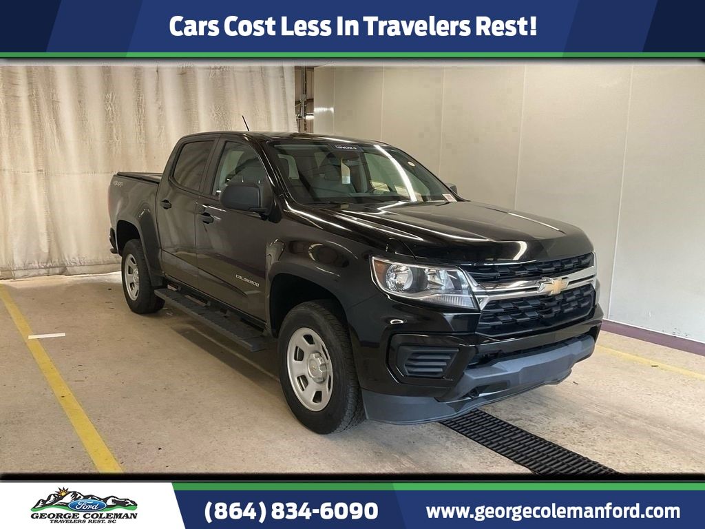 Black 2021 Chevrolet Colorado Work Truck Crew Cab 4WD Pickup Truck Four-Wheel Drive 8-Speed Automatic