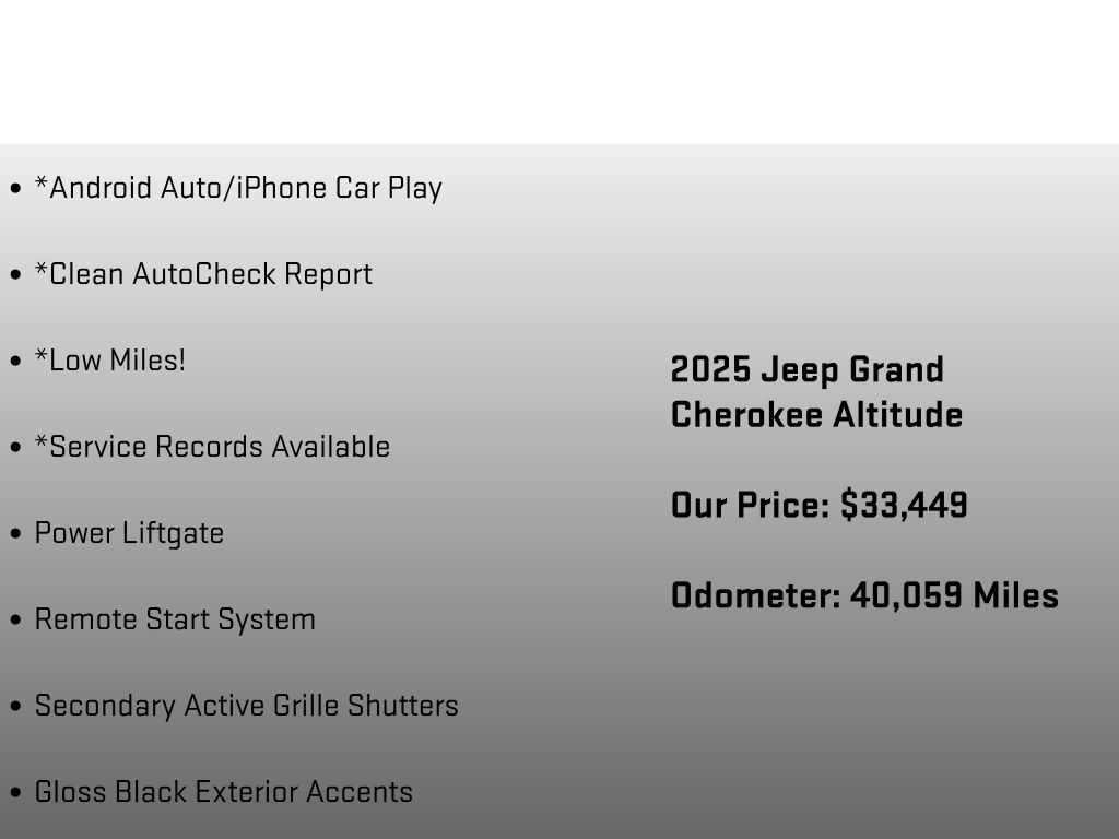 2025 Jeep Grand Cherokee Altitude Silver at South Hills CDJR