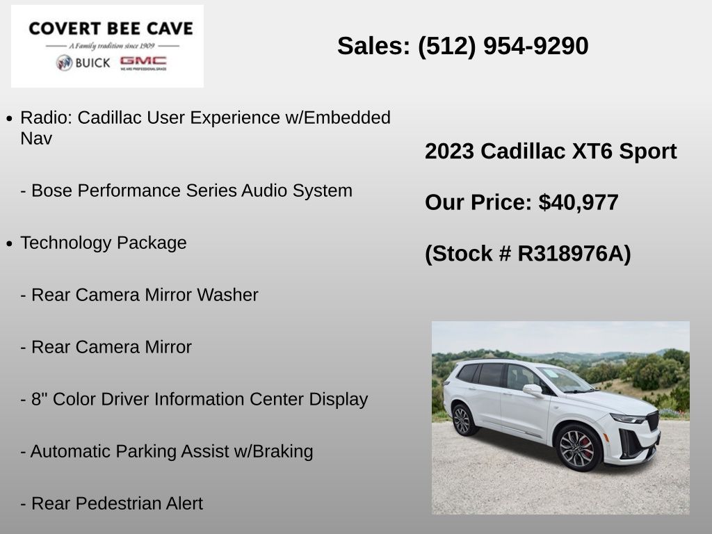 Used Car 2023 Cadillac Xt6  Sport For Sale Under $50,000 In Austin, Texas
