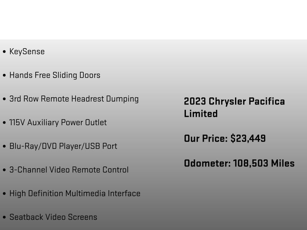2023 Chrysler Pacifica Limited White at Klick Lewis Buick Chevrolet