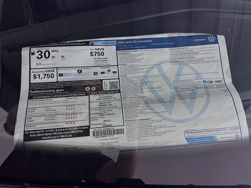 2025 Volkswagen Jetta GLI 2.0T Autobahn