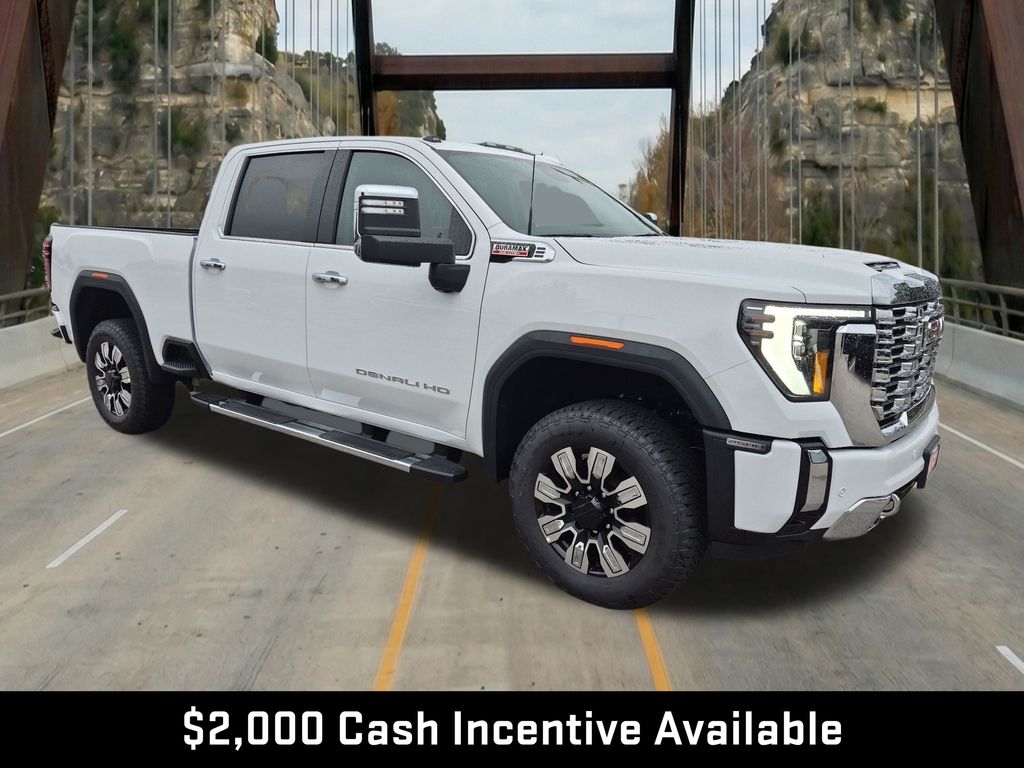 Summit White 2026 GMC Sierra 2500HD Denali Crew Cab 4WD Pickup Truck Four-Wheel Drive Automatic