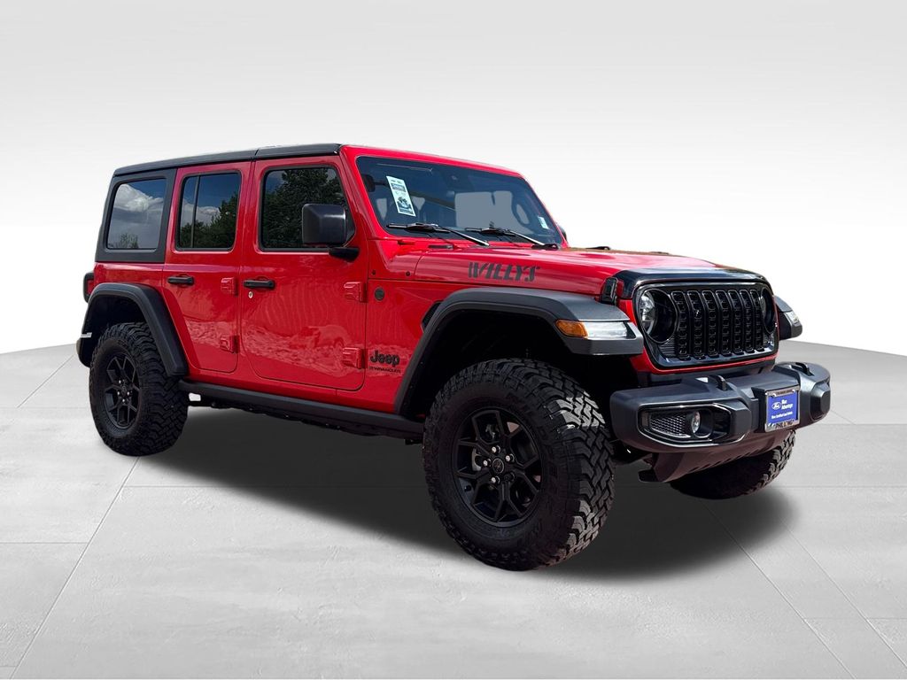 Firecracker Red Clearcoat 2025 Jeep Wrangler Willys 4-Door 4WD SUV / Crossover Four-Wheel Drive 8-Speed Automatic
