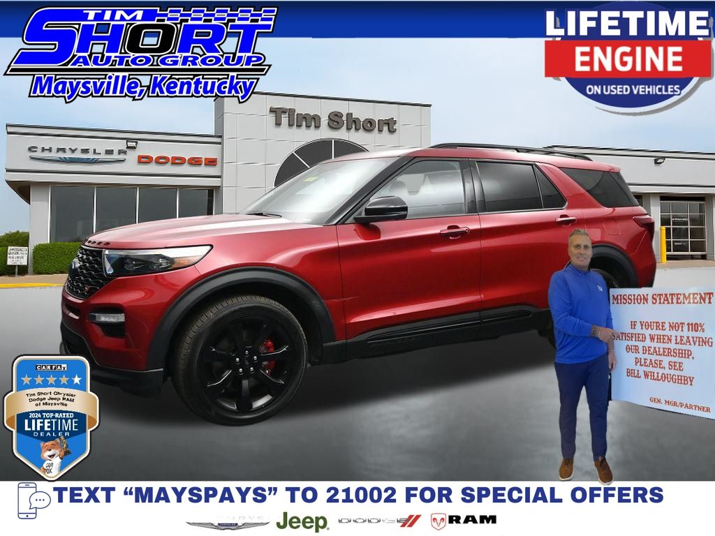 Red Metallic 2023 Ford Explorer SUV / Crossover All-Wheel Drive Automatic