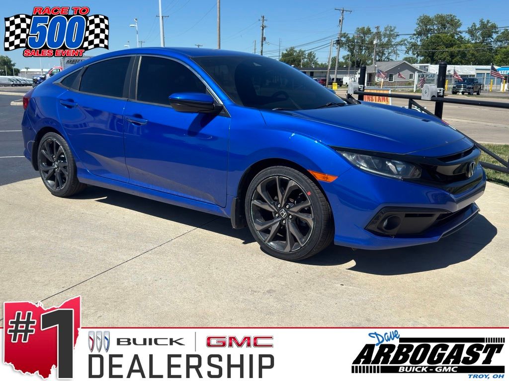 Aegean Blue Metallic 2020 Honda Civic Sport Sedan FWD Sedan Front-Wheel Drive Continuously Variable Transmission