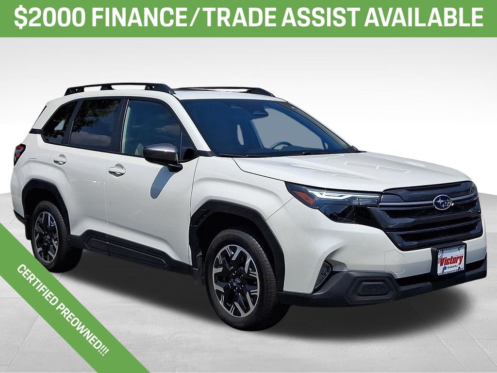 Crystal White Pearl 2025 Subaru Forester SUV / Crossover All-Wheel Drive Continuously Variable Transmission