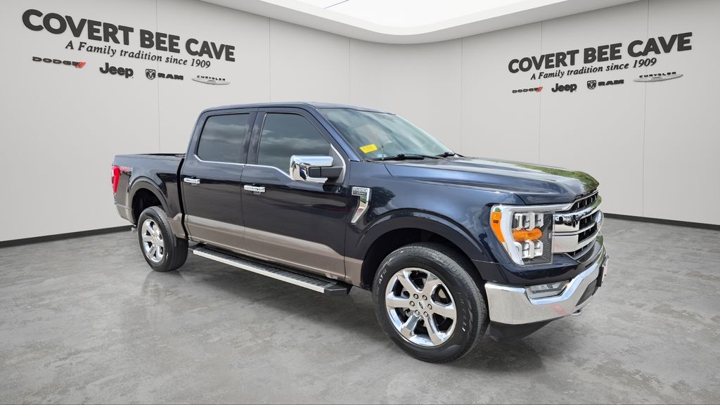 Antimatter Blue Metallic 2022 Ford F-150 Lariat SuperCrew 4WD Pickup Truck Four-Wheel Drive Automatic