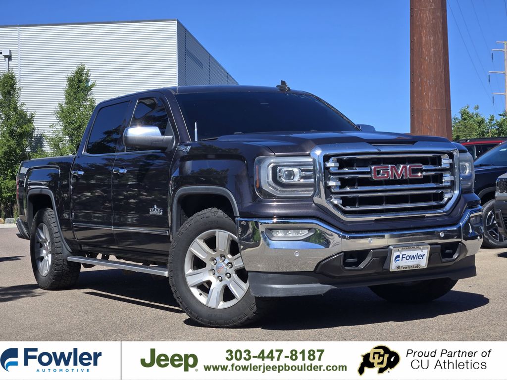 Gray (Iridium Metallic) 2016 GMC Sierra 1500 SLT Crew Cab 4WD Pickup Truck Four-Wheel Drive 6-Speed Automatic Overdrive
