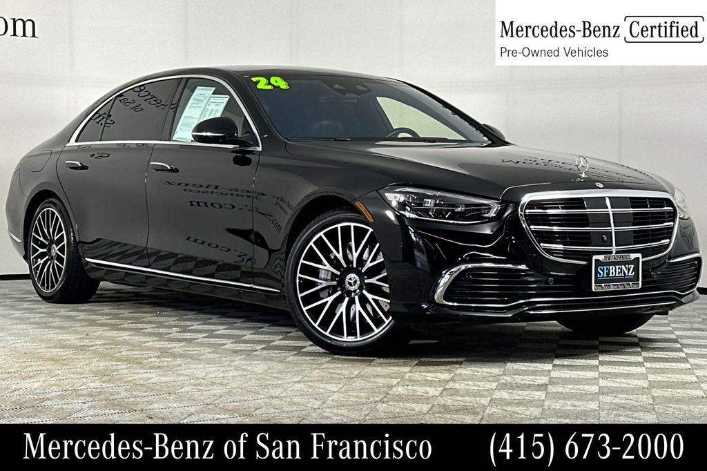 Black 2024 Mercedes-Benz S-Class Sedan All-Wheel Drive 9-Speed Automatic