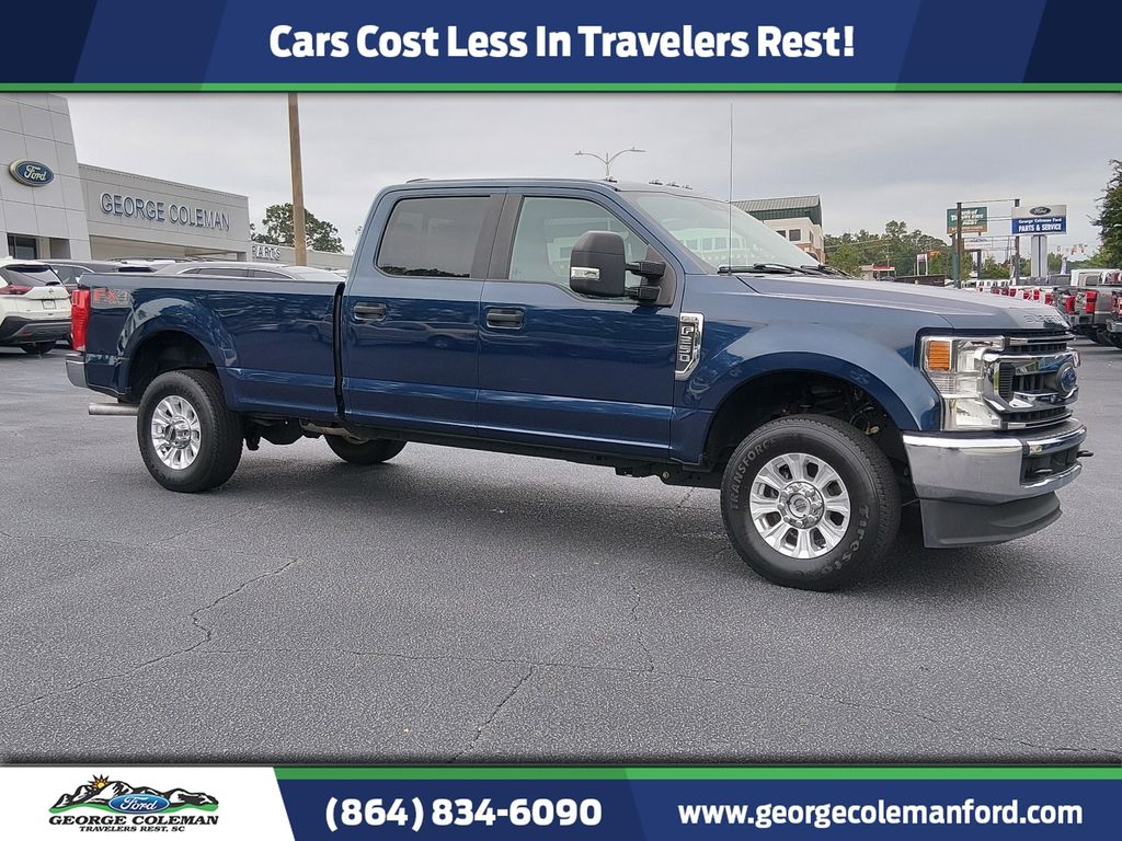 Blue 2020 Ford F-250 Super Duty Pickup Truck Four-Wheel Drive Automatic